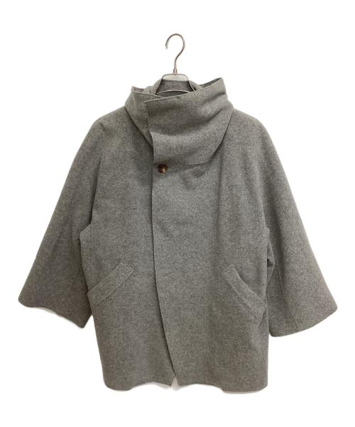 GALERIE VIE（ギャルリーヴィー）GALERIE VIE (ギャルリーヴィー) ランダムウール カラーレスショートトレンチコート グレー サイズ:1の古着・服飾アイテム