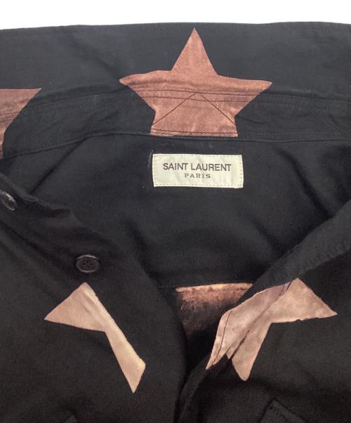 Saint Laurent Paris（サンローランパリ）Saint Laurent Paris (サンローランパリ) 長袖シャツ ブラウン×ブラック サイズ:Sの古着・服飾アイテム