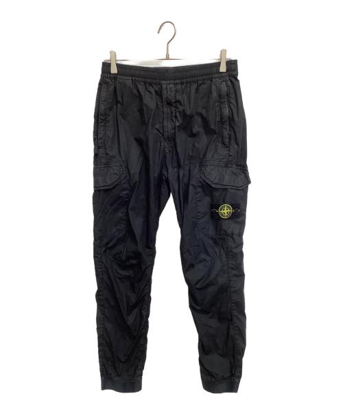 STONE ISLAND（ストーンアイランド）STONE ISLAND (ストーンアイランド) コットンポプリンストレッチシャーリングテーパードカーゴパンツ ブラック サイズ:76cm (W30)の古着・服飾アイテム