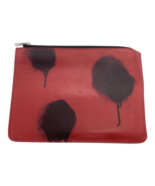 Acne studios（アクネ ストゥディオス）ACNE STUDIOS (アクネ ストゥディオス) グラフティプリントドキュメントホルダー ブラック×レッドの古着・服飾アイテム