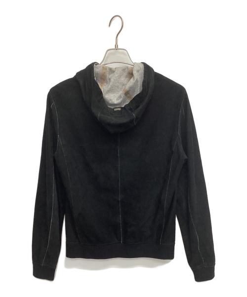 HERNO（ヘルノ）HERNO (ヘルノ) ボンディングスウェードフーデッドブルゾン ブラック サイズ:42の古着・服飾アイテム