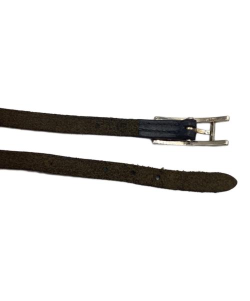 HERMES（エルメス）HERMES (エルメス) レザーブレスレット シルバー×ブラックの古着・服飾アイテム