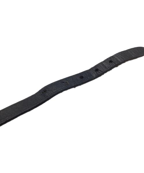 HERMES（エルメス）HERMES (エルメス) レザーブレスレット シルバー×ブラックの古着・服飾アイテム