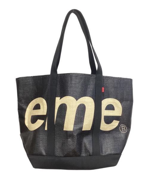 SUPREME（シュプリーム）Supreme (シュプリーム) トートバッグ ブラック×ベージュの古着・服飾アイテム