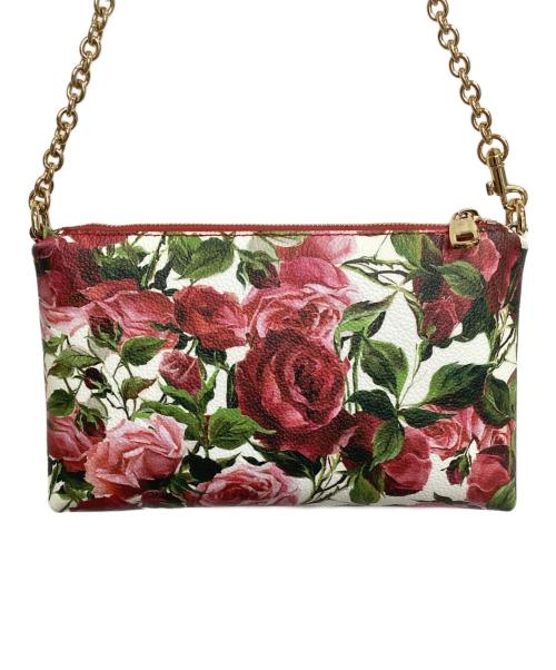 DOLCE & GABBANA（ドルチェ＆ガッバーナ）DOLCE & GABBANA (ドルチェ＆ガッバーナ) チェーンショルダーバッグ ホワイト×レッドの古着・服飾アイテム