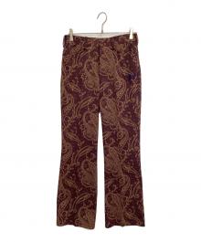 Needles（ニードルズ）の古着「BOOT-CUT STUDENT PANT」｜ブラウン×ベージュ