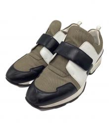 HERMES（エルメス）の古着「ベルクロスニーカー」｜カーキ×ホワイト