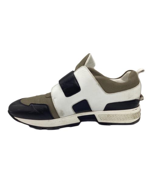 HERMES（エルメス）HERMES (エルメス) ベルクロスニーカー カーキ×ホワイト サイズ:42 1/2の古着・服飾アイテム