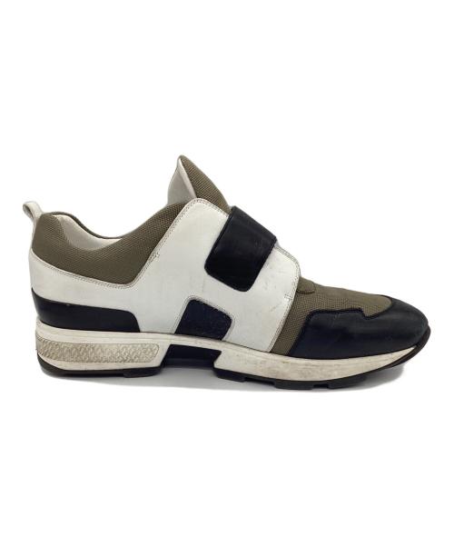HERMES（エルメス）HERMES (エルメス) ベルクロスニーカー カーキ×ホワイト サイズ:42 1/2の古着・服飾アイテム