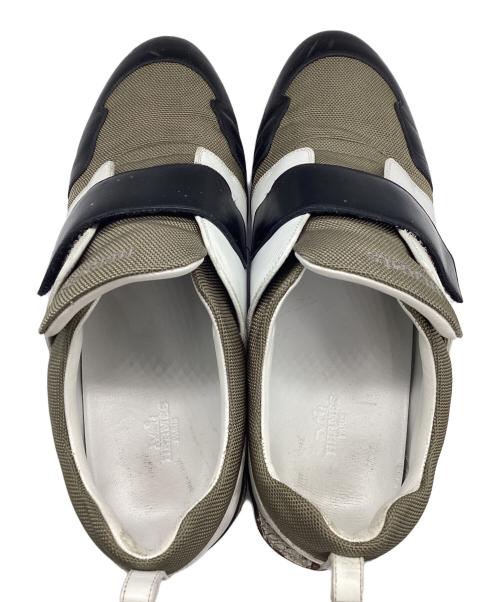 HERMES（エルメス）HERMES (エルメス) ベルクロスニーカー カーキ×ホワイト サイズ:42 1/2の古着・服飾アイテム