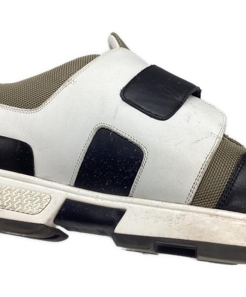 HERMES（エルメス）HERMES (エルメス) ベルクロスニーカー カーキ×ホワイト サイズ:42 1/2の古着・服飾アイテム