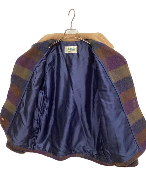 L.L.Bean（エルエルビーン）L.L.Bean (エルエルビーン) ウールチェックコート パープル×グリーン サイズ:Mの古着・服飾アイテム