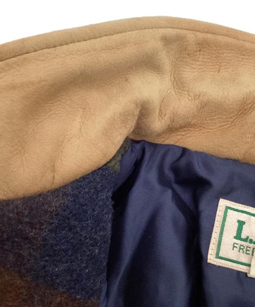 L.L.Bean（エルエルビーン）L.L.Bean (エルエルビーン) ウールチェックコート パープル×グリーン サイズ:Mの古着・服飾アイテム