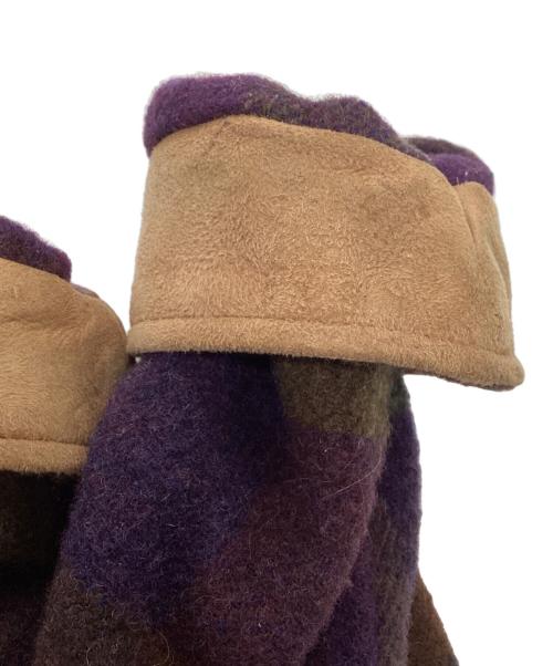 L.L.Bean（エルエルビーン）L.L.Bean (エルエルビーン) ウールチェックコート パープル×グリーン サイズ:Mの古着・服飾アイテム
