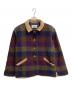 L.L.Bean（エルエルビーン）の古着「ウールチェックコート」｜パープル×グリーン