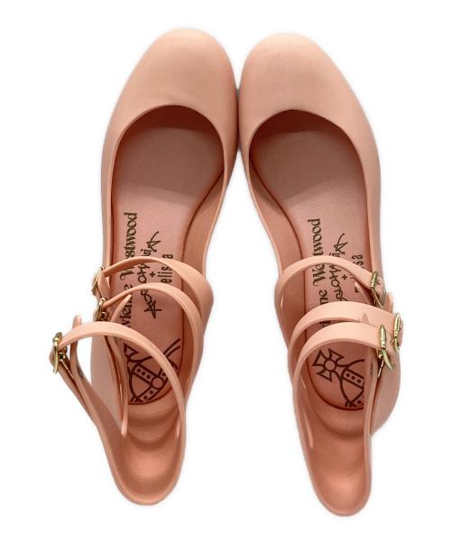 Vivienne Westwood ANGLOMANIA（ヴィヴィアンウエストウッドアングロマニア）VIVIENNE WESTWOOD ANGLOMANIA (ヴィヴィアンウエストウッドアングロマニア) melissa (メリッサ) アンクルストラップラバーパンプス ピンク サイズ:24.5の古着・服飾アイテム