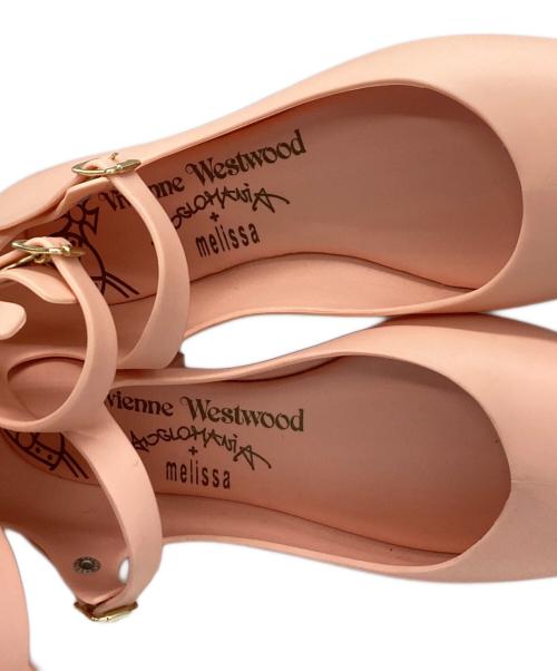 Vivienne Westwood ANGLOMANIA（ヴィヴィアンウエストウッドアングロマニア）VIVIENNE WESTWOOD ANGLOMANIA (ヴィヴィアンウエストウッドアングロマニア) melissa (メリッサ) アンクルストラップラバーパンプス ピンク サイズ:24.5の古着・服飾アイテム