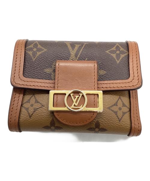 LOUIS VUITTON（ルイ ヴィトン）LOUIS VUITTON (ルイ ヴィトン) ポルトフォイユ・ドーフィーヌ コンパクト ブラック×ブラウンの古着・服飾アイテム