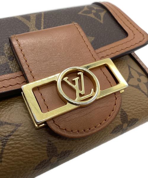 LOUIS VUITTON（ルイ ヴィトン）LOUIS VUITTON (ルイ ヴィトン) ポルトフォイユ・ドーフィーヌ コンパクト ブラック×ブラウンの古着・服飾アイテム