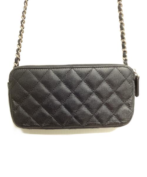 CHANEL（シャネル）CHANEL (シャネル) マトラッセ Wファスナーチェーンウォレット ブラックの古着・服飾アイテム