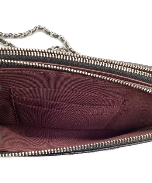 CHANEL（シャネル）CHANEL (シャネル) マトラッセ Wファスナーチェーンウォレット ブラックの古着・服飾アイテム