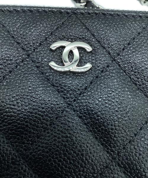 CHANEL（シャネル）CHANEL (シャネル) マトラッセ Wファスナーチェーンウォレット ブラックの古着・服飾アイテム
