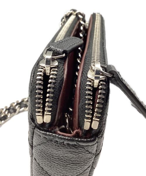 CHANEL（シャネル）CHANEL (シャネル) マトラッセ Wファスナーチェーンウォレット ブラックの古着・服飾アイテム