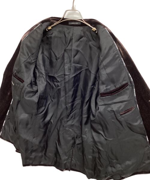 EMPORIO ARMANI（エンポリオアルマーニ）EMPORIO ARMANI (エンポリオアルマーニ) ベロアテーラードジャケット ダークブラウン サイズ:50の古着・服飾アイテム