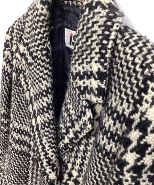 ISSEY MIYAKE（イッセイミヤケ）ISSEY MIYAKE (イッセイミヤケ) ウールコート ブラック×ホワイト サイズ:SIZE9の古着・服飾アイテム
