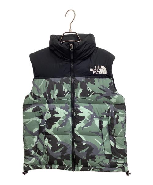 THE NORTH FACE（ザ ノース フェイス）THE NORTH FACE (ザ ノース フェイス) ダウンベスト ブラック×黄緑 サイズ:Sの古着・服飾アイテム