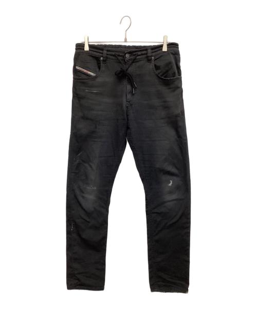 DIESEL（ディーゼル）DIESEL (ディーゼル) ダメージ加工デニムパンツ ブラック サイズ:81cm (W32)の古着・服飾アイテム