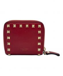 VALENTINO GARAVANI（ヴァレンティノ・ガラヴァーニ）の古着「スタッズコンパクトウォレット」｜レッド