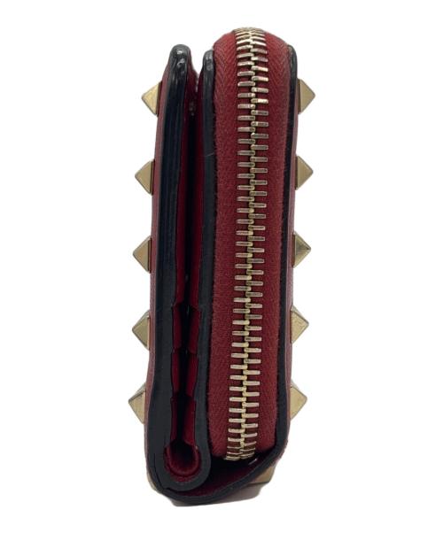 VALENTINO GARAVANI（ヴァレンティノ・ガラヴァーニ）VALENTINO GARAVANI (ヴァレンティノ・ガラヴァーニ) スタッズコンパクトウォレット レッドの古着・服飾アイテム