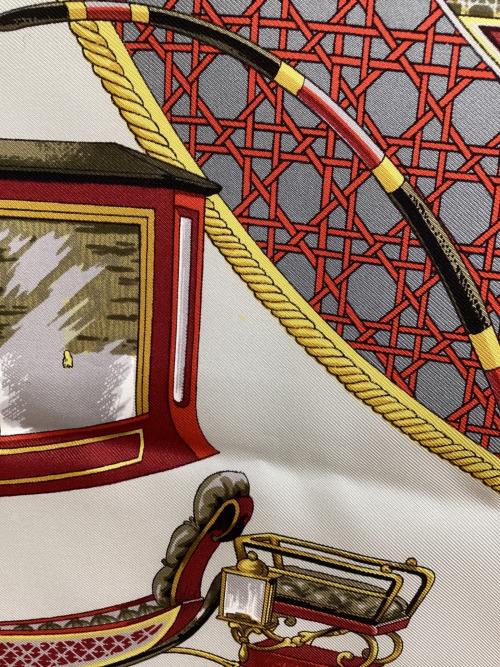 HERMES（エルメス）HERMES (エルメス) カレ90 ホワイト×グレーの古着・服飾アイテム