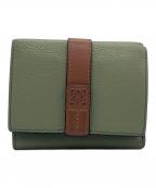 LOEWEロエベ）の古着「コンパクトウォレット」｜黄緑×ブラウン