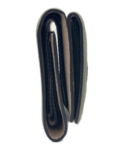 LOEWE（ロエベ）LOEWE (ロエベ) コンパクトウォレット 黄緑×ブラウンの古着・服飾アイテム