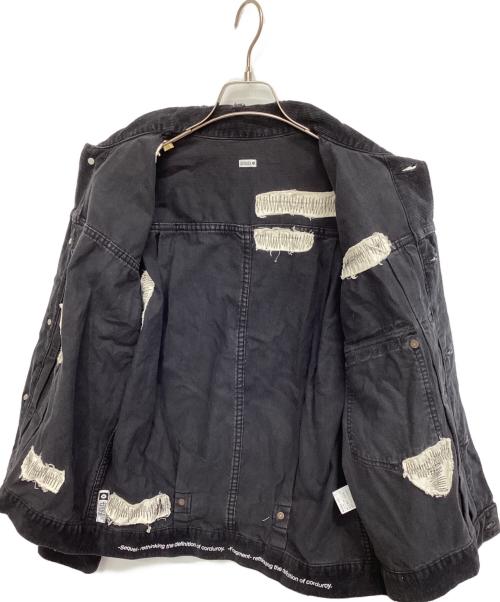 SEQUEL（シークエル）SEQUEL (シークエル) FRAGMENT DESIGN (フラグメントデザイン) DAMAGE CORDUROY JACKET ブラック サイズ:Mの古着・服飾アイテム