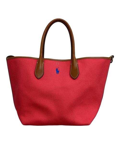 POLO RALPH LAUREN（ポロ・ラルフローレン）POLO RALPH LAUREN (ポロ・ラルフローレン) トートバッグ レッド×キャメルの古着・服飾アイテム