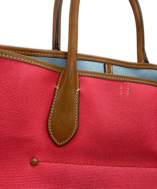 POLO RALPH LAUREN（ポロ・ラルフローレン）POLO RALPH LAUREN (ポロ・ラルフローレン) トートバッグ レッド×キャメルの古着・服飾アイテム