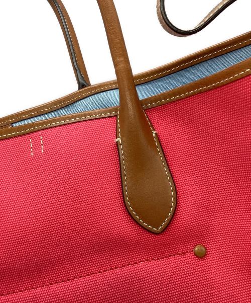 POLO RALPH LAUREN（ポロ・ラルフローレン）POLO RALPH LAUREN (ポロ・ラルフローレン) トートバッグ レッド×キャメルの古着・服飾アイテム