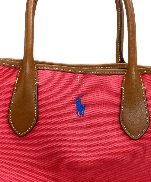 POLO RALPH LAUREN（ポロ・ラルフローレン）POLO RALPH LAUREN (ポロ・ラルフローレン) トートバッグ レッド×キャメルの古着・服飾アイテム