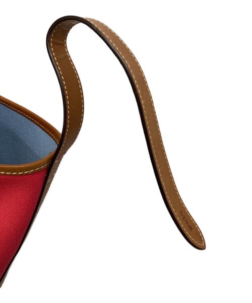 POLO RALPH LAUREN（ポロ・ラルフローレン）POLO RALPH LAUREN (ポロ・ラルフローレン) トートバッグ レッド×キャメルの古着・服飾アイテム