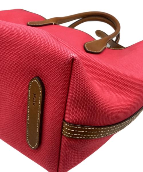 POLO RALPH LAUREN（ポロ・ラルフローレン）POLO RALPH LAUREN (ポロ・ラルフローレン) トートバッグ レッド×キャメルの古着・服飾アイテム