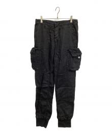 KAPITAL（キャピタル）の古着「リネン混カーゴパンツ」｜ブラック