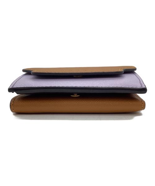 MARNI（マルニ）MARNI (マルニ) 3つ折り財布 ブラウン×パープルの古着・服飾アイテム