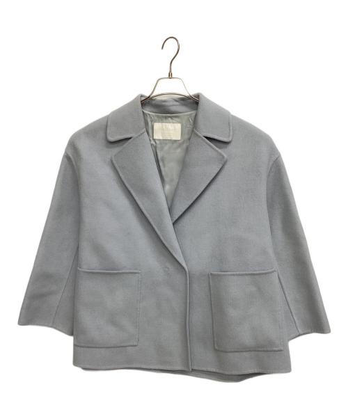 BALLSEY（ボールジィ）BALLSEY (ボールジィ) プレミアムウールリバー オープンカラーショートコート ブルー サイズ:36の古着・服飾アイテム