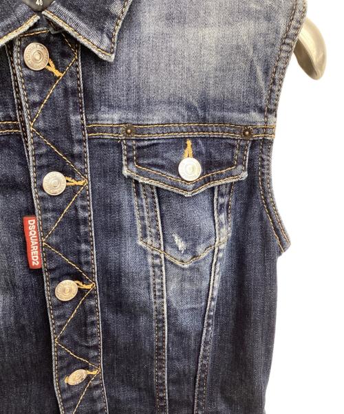 DSQUARED2（ディースクエアード）DSQUARED2 (ディースクエアード) ノースリーブワンピース ネイビー サイズ:40の古着・服飾アイテム