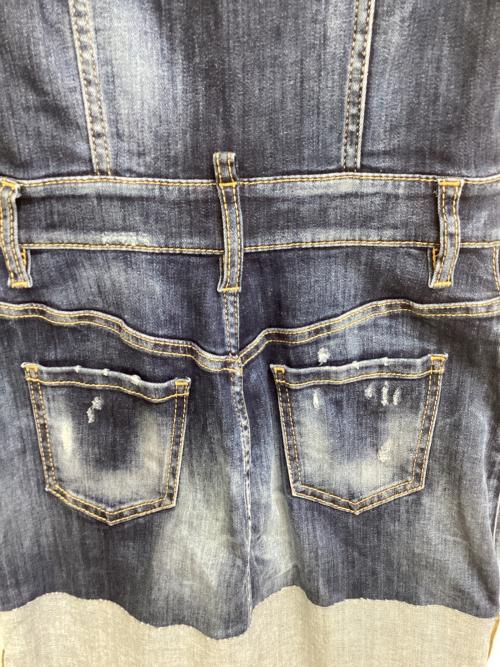 DSQUARED2（ディースクエアード）DSQUARED2 (ディースクエアード) ノースリーブワンピース ネイビー サイズ:40の古着・服飾アイテム