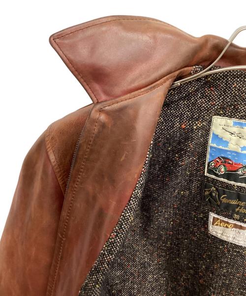Aero LEATHER（エアロレザー）Aero LEATHER (エアロレザー) レザージャケット ブラウン サイズ:38の古着・服飾アイテム