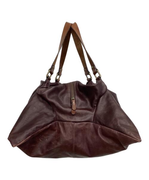 MIHARA YASUHIRO（ミハラヤスヒロ）MIHARA YASUHIRO (ミハラヤスヒロ) レザーボストンバッグ ブラウンの古着・服飾アイテム
